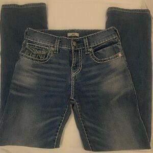 True Religion relaxed straight Jeans with Contrast Stitching